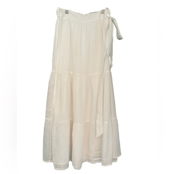 FAITHFUL the BRAND WHITE Cavartta Wrap skirt 100% Linen long midi skirt size XS - Picture 3 of 8